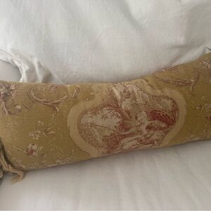 Vintage Red and Gold Tapestry/Toile Lumbar Pillow